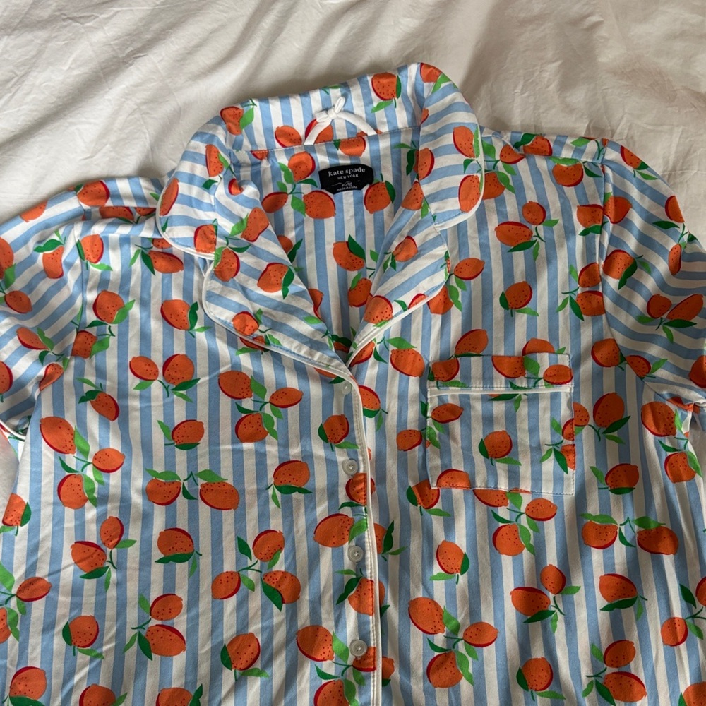 NWOT Kate Spade Orange Print Pajamas